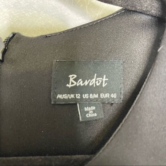 𝅺BARDOT Lace Up Shoulder Luna Midi Dress Black 8 - Picture 3 of 5